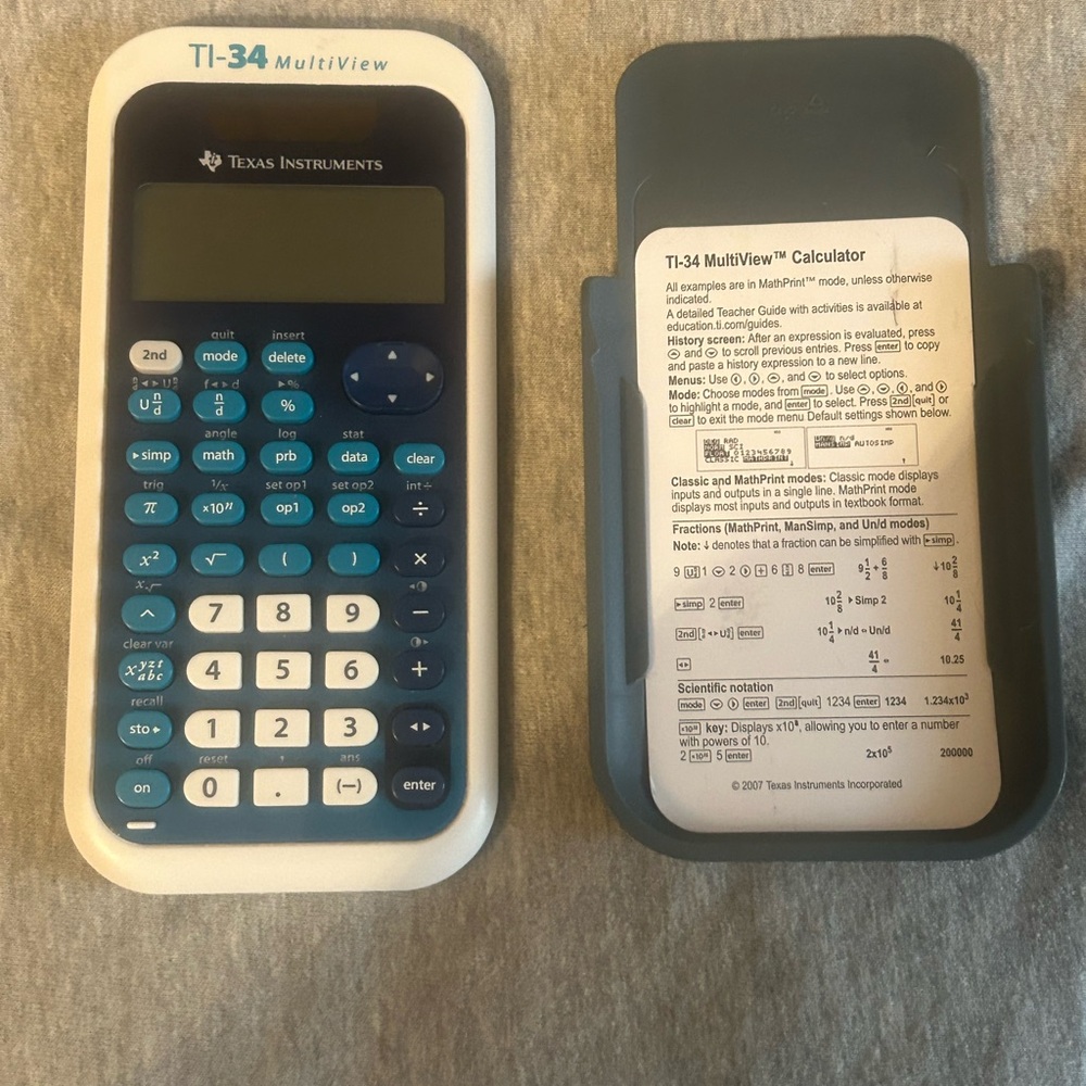 Texas Instruments MultiView Calculator - Blue and White TI-34
